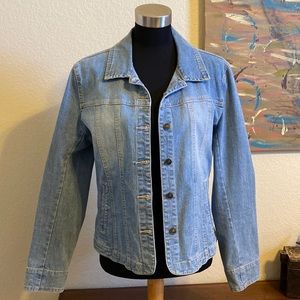 Live A Little Denim Jean Jacket Medium Cowgirl Yellowstone Western Boho